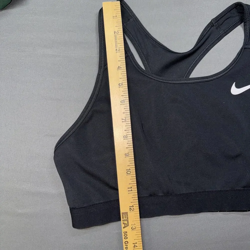 Nike Sports Bra Small Black Athletic Center Swoosh Gym Yoga Dri Fit Size Large